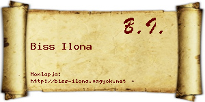 Biss Ilona névjegykártya